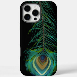 Coque iPhone 16 Pro Max Peacock Feather Vous Choisissez Couleur Arrière - 