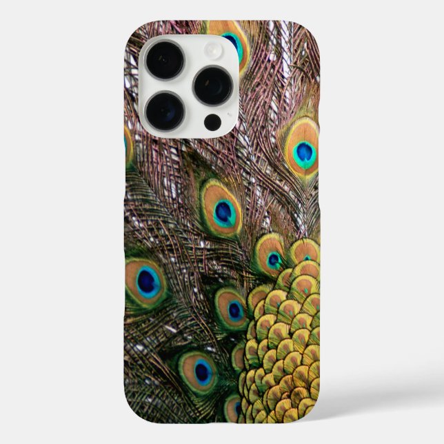 Coques Case-Mate iPhone Peacock Feathers Emerald Green et Gold (Verso)