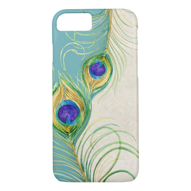 Coques Case-Mate iPhone Peacock Feathers Royal Damask Personnalisé Names (Dos)