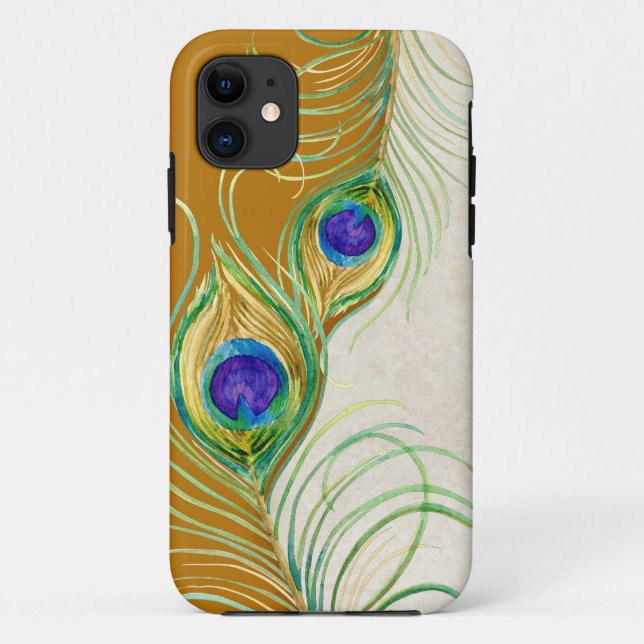 Coques Case-Mate iPhone Peacock Feathers Royal Damask Personnalisé Names (Dos)