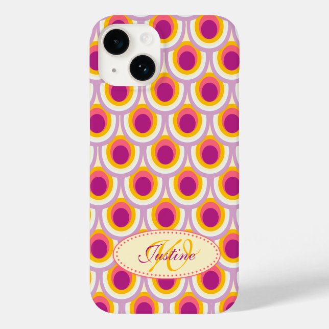 Coques Case-Mate iPhone Peacock motif jaune rose (Verso)