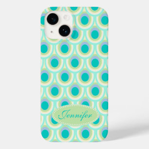 Coque Pour iPhone 14 Peacock motif menthe aqua nom vert