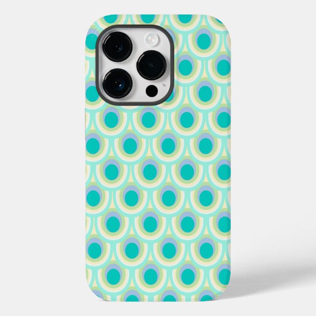 Coques Case-Mate iPhone Peacock motif menthe aqua vert (Verso)