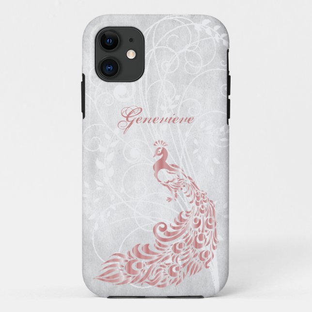 Coques Case-Mate iPhone Peacock rose Personnalisé (Dos)