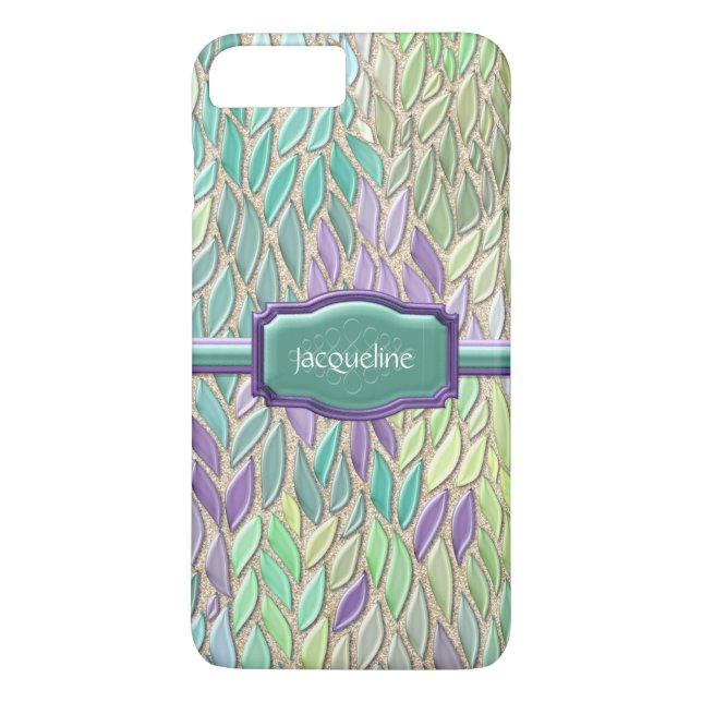 Coques Case-Mate iPhone Peacock Verre de mer Mosaïque Plumes impressionnis (Dos)