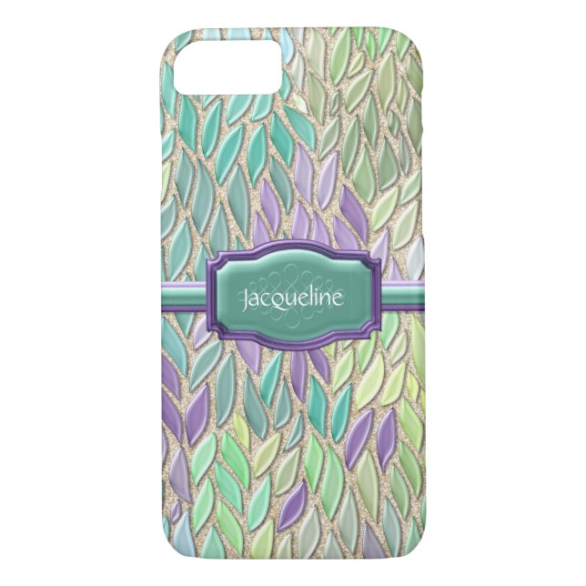 Coques Case-Mate iPhone Peacock Verre de mer Mosaïque Plumes impressionnis (Dos)