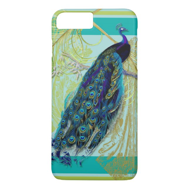 Coques Case-Mate iPhone Peacock vintage avec perruques gravées n Plumes Ar (Dos)