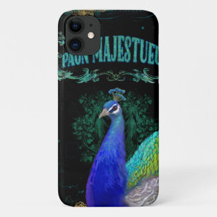 Case-Mate iPhone Case Peacock vintage Vintage Typographie bleue