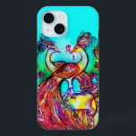 Coque Case-Mate iPhone PEACOCKS EN AMOUR Bleu Rouge Turquoise Turquoise<br><div class="desc">Elégante peinture à l'aquarelle fantaisie avec feuille d'or et d'argent. Voir des cadeaux plus personnalisés de Zazzle. Faites des cadeaux personnalisés à Zazzle. créez et achetez des produits personnalisés à Zazzle</div>