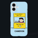 Coque Pour iPhone 16 Peanuts | Lucy & the Doctor Is In<br><div class="desc">Lucy is the crabby,  bossy and opinionated girl who bullies most other characters in the comic strip,  particularly Linus et Charlie Brown. Check out this cute Peanuts design featuring Lucy and her advice.</div>