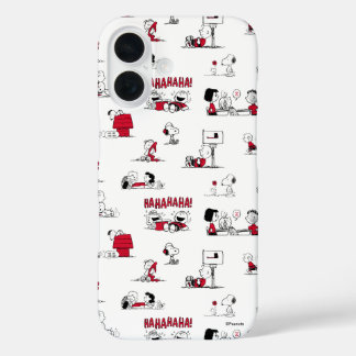 Coque Pour iPhone 16 PEANUTS | Motif rouge et noir