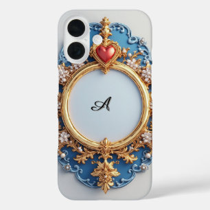Coque Pour iPhone 16 Pearl Heart Glow Luxe ✨ Cadre Romantique Élégant