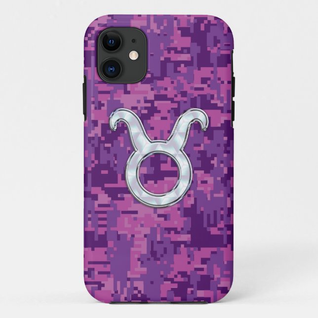 Coques Case-Mate iPhone Pearl Pink Taurus Zodiac Connexion Camo numérique (Dos)
