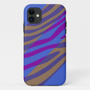 Coque iPhone 11 Peau à motif animal zèbre coloré rétro 11