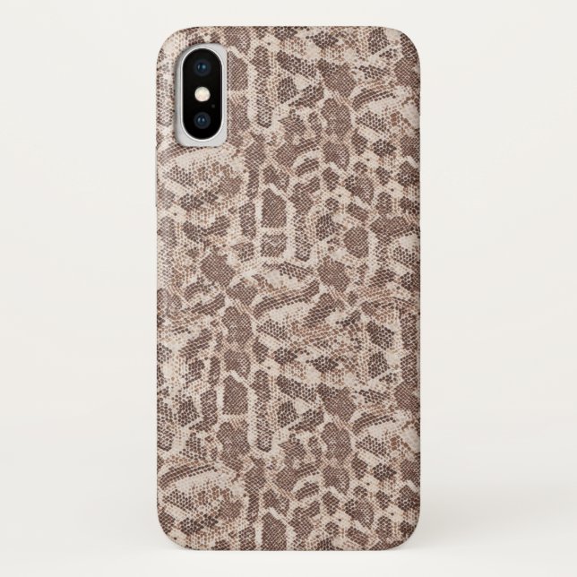Coques Case-Mate iPhone Peau Brown et Tan Snake (Dos)