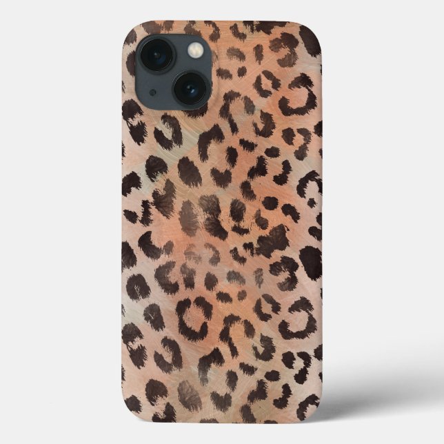 Coques Case-Mate iPhone Peau de léopard en abricot mandarine (Verso)