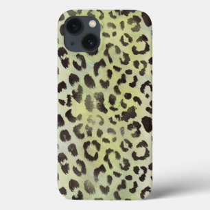iPhone 13 Case Peau de léopard en vert citron vert lime