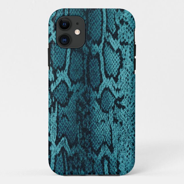 Coques Case-Mate iPhone Peau de serpent de turquoise (Dos)