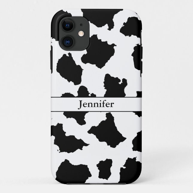 Coques Case-Mate iPhone Peau de vache Motif noir et blanc (Dos)