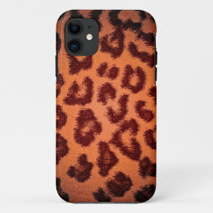 Coque iPhone 11 Peau Empreinte de léopard Brown
