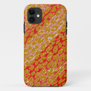 Coque Case-Mate iPhone Peau Empreinte de léopard rouge jaune rétro
