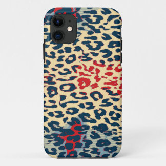 Coque iPhone 11 Peau Empreinte de léopard rouge rétro