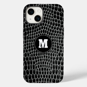Coque Case-Mate iPhone Peau noire faite sur commande de crocodile de Faux