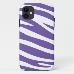Coque Case-Mate iPhone Peau poster de animal de Zèbre (Violet, Blanc)