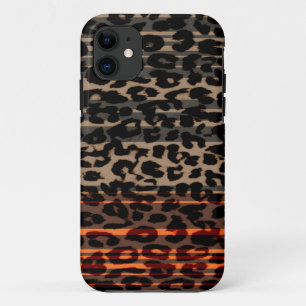 Coque iPhone 11 Peau rétros 2 d'empreinte de léopard