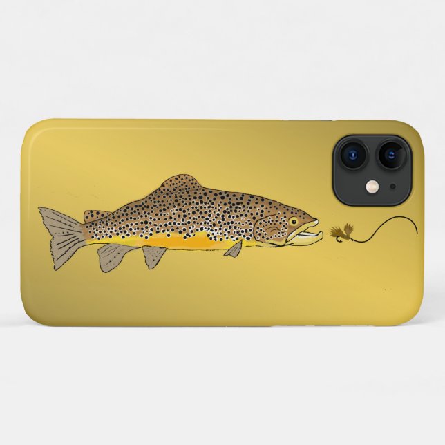 Coques Case-Mate iPhone Pêche à la mouche de la truite brune (Dos (Horizontal))