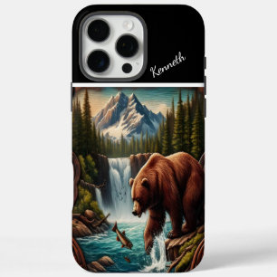 Coque iPhone 16 Pro Max Pêche à l'ours par cascade