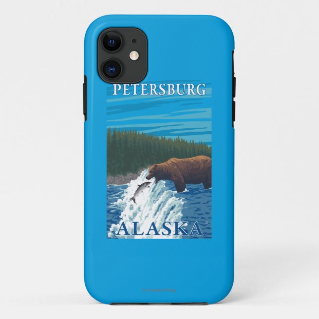 Coques Case-Mate iPhone Pêche d'ours en rivière - Pétersbourg, Alaska (Dos)