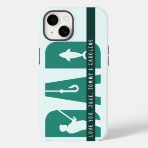 Coque Case-Mate iPhone Pêche Papa Noms Personnalisés Enfants Message Fête