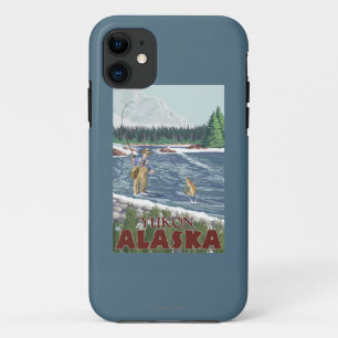 Coque iPhone 11 Pêcheur à la mouche - Yukon, Alaska