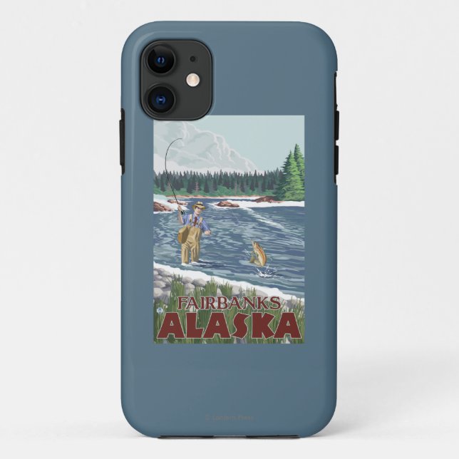 Coques Case-Mate iPhone Pêcheur de mouche - Fairbanks, Alaska (Dos)