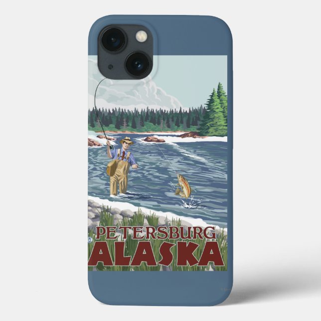 Coques Case-Mate iPhone Pêcheur de mouche - Pétersbourg, Alaska (Verso)