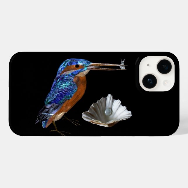 Coques Case-Mate iPhone PÊCHEURS, COQUILLE DE MER ET PEARL Electric Blue,  (Verso (horizontal))