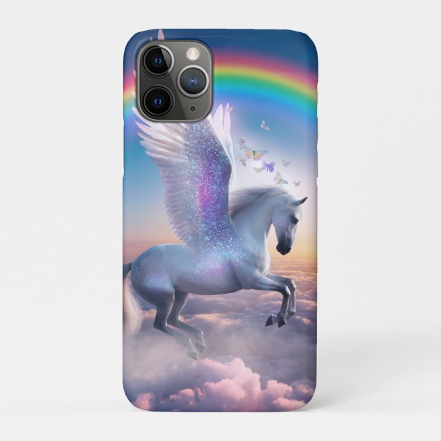 Coques Case-Mate iPhone Pégase avec arc-en-ciel (Dos)