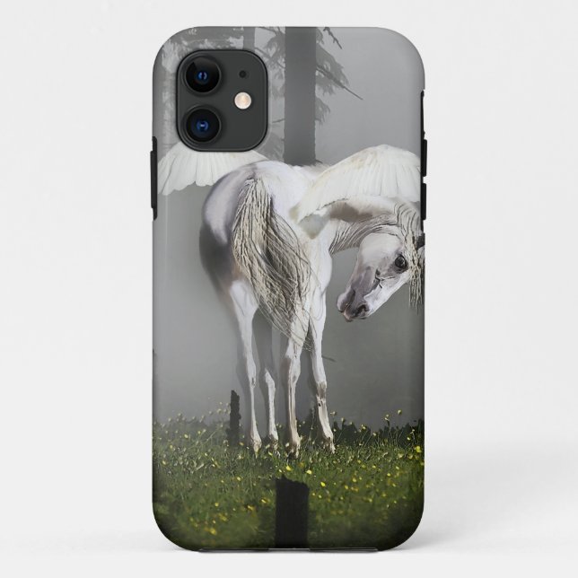 Coques Case-Mate iPhone Pegasus blanc & Misty Forest Imaginaire Art (Dos)