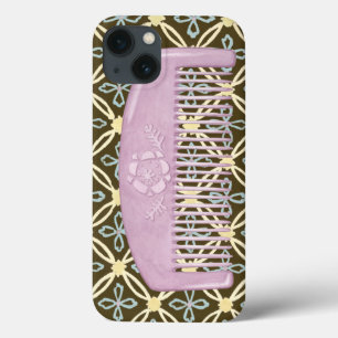 iPhone 13 Coque Peigne de lavande sur l'arrière - plan de chocolat