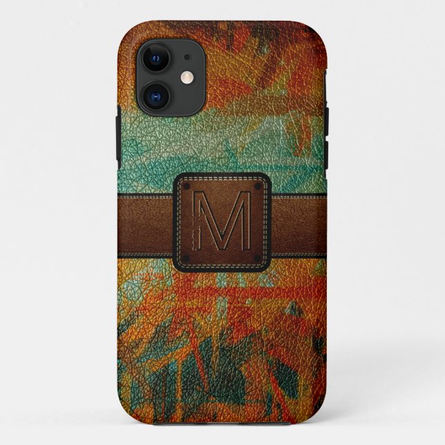 Coques Case-Mate iPhone peindre cuir look brun (Dos)