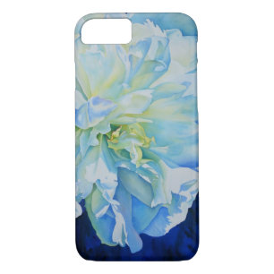 Coque iPhone 7 Peine d'aquarelle bleu blanc romantique