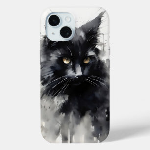 Coque Case-Mate iPhone Peinture à l'encre de chat noire