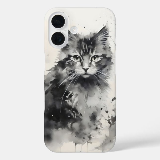 Coques Case-Mate iPhone Peinture à l'encre de chaton (Verso)