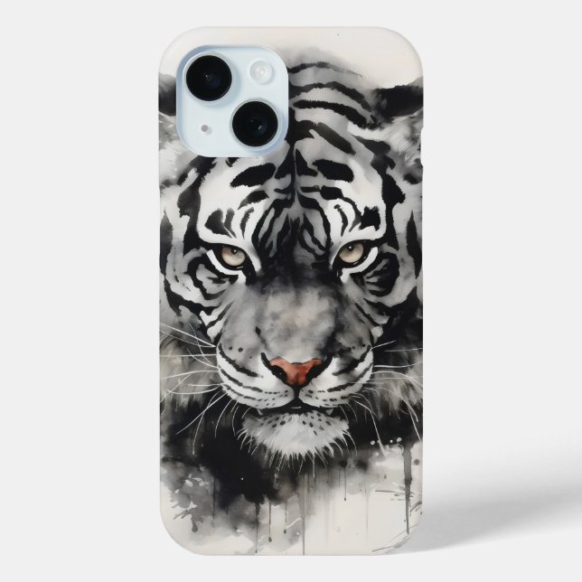 Coques Case-Mate iPhone Peinture à l'encre de tigre (Verso)