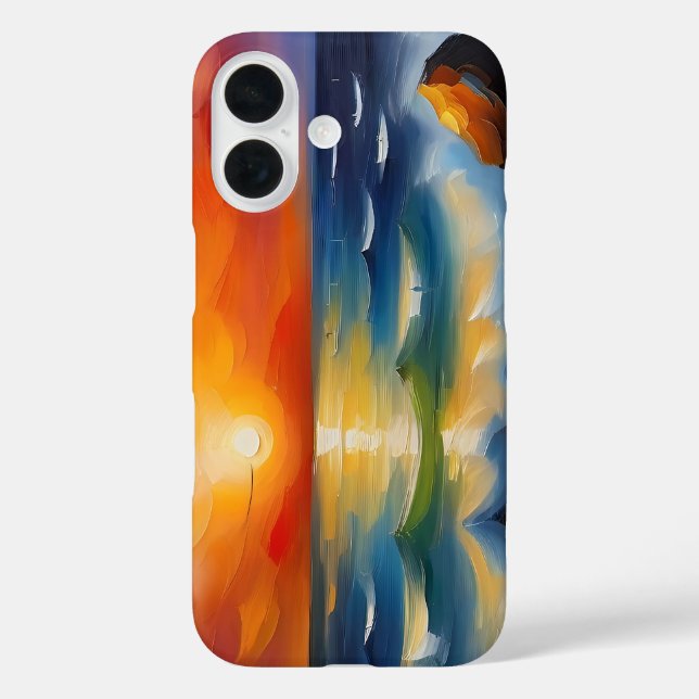 Coques Case-Mate iPhone Peinture à l'huile de couché de soleil orange sur  (Verso)