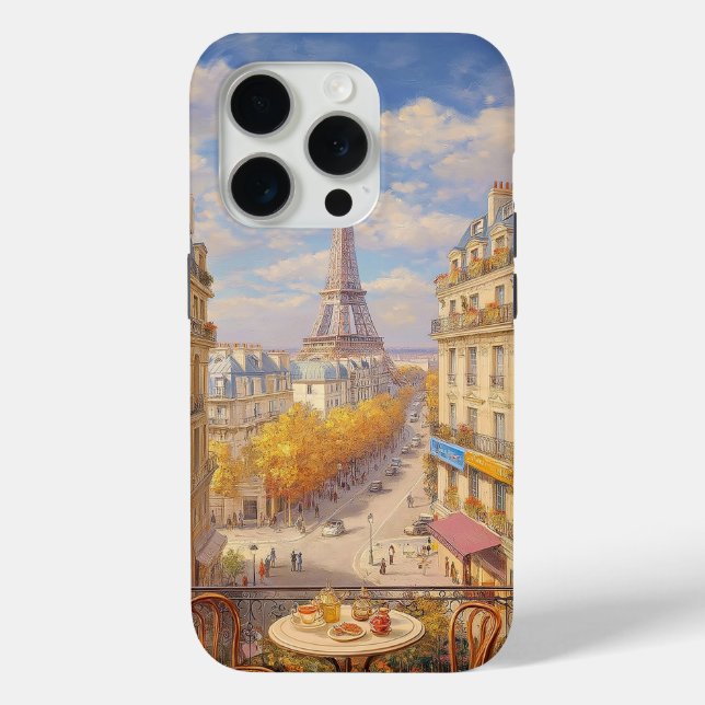 Coques Case-Mate iPhone Peinture à l'huile d'un balcon romantique parisien (Verso)