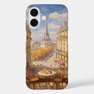 Coque Pour iPhone 16 Peinture à l'huile d'une vue romantique de balcon