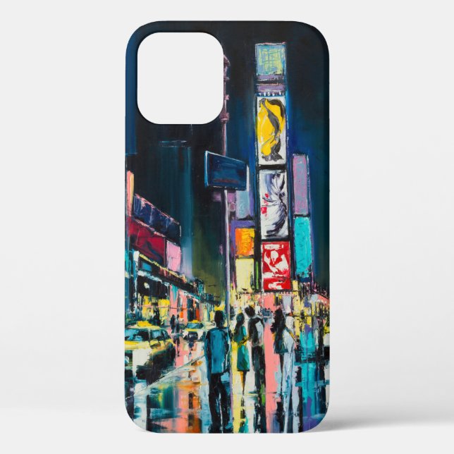 Coques Case-Mate iPhone Peinture à l'huile "New York", vue nocturne de New (Verso)