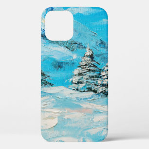 Case-Mate iPhone Case  peinture à l'huile, paysage de montagne d'hiver a